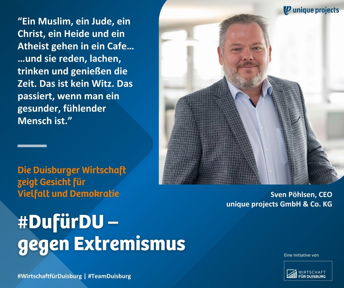 uniqueprojects's tweet image. Eine sinnvolle und wichtige Aktion der Wirtschaft für Duisburg e. V. gegen #Extremismus, die wir natürlich gerne unterstützen.
Wir wünschen einen angenehmen Start in den Tag 📷
#uniqueprojects #suppportingyourrights #anytimeanywhere #WirtschaftfürDuisburg #DufürDU