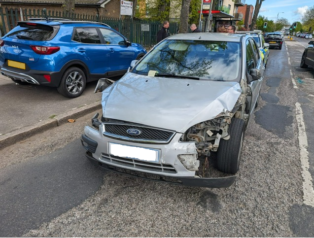 Officer pursued this car for 20 minutes The vehicle was un registered and un insured The driver decamped and was located by @NPASLondon @MetTaskforce Driver was located nearby & arrested and charged for several driving offences, drug driving & was wanted for other offences.