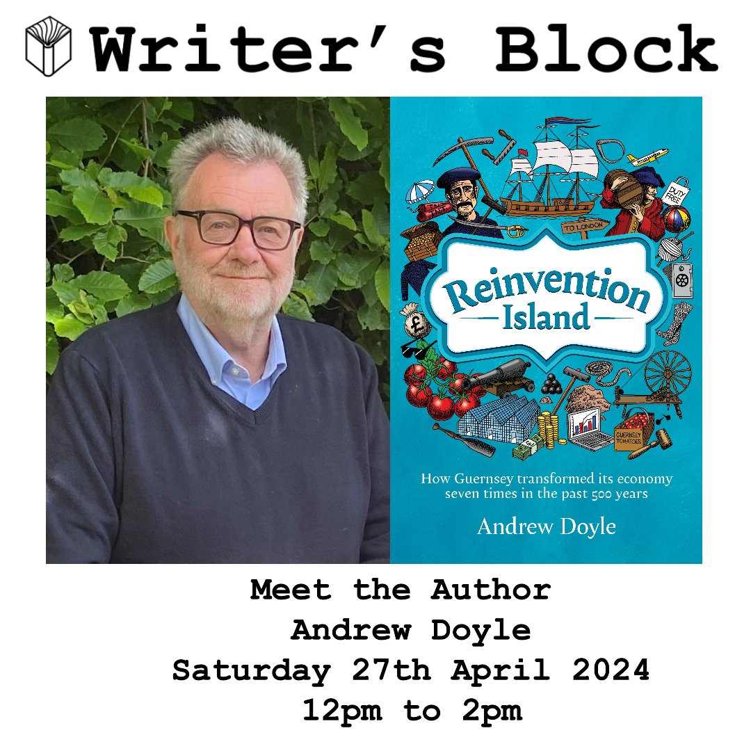 We are delighted to welcome Andrew Doyle to chat about his new book, Reinvention Island, a wonderful canter through how Guernsey has transformed itself across the centuries. Andrew will also be signing copies so come and pick yours up on Saturday 27th April 12 noon to 2pm.