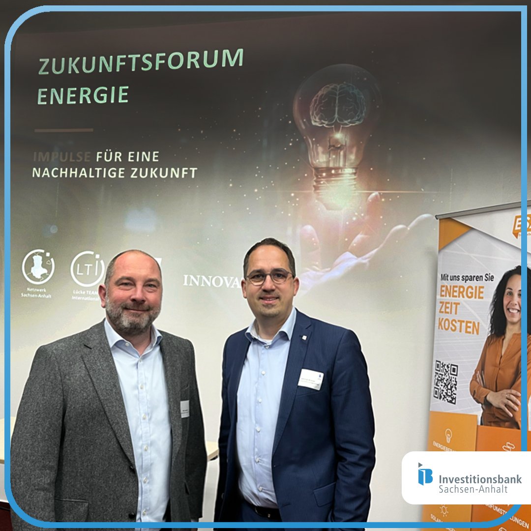 Unsere Kollegen Nils &amp; Christian sind heute beim Zukunftsforum Energie &amp; diskutieren insbesondere zu den Energie-Herausforderungen für Unternehmen. Wir wünschen gute Gespräche! Ein großer Dank geht raus für die Einladung &amp; gelungene Vorbereitung an die Organisatoren.
#ib_lsa #kmu