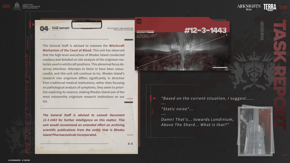 ——■ 'Trilby Asher's' Task Report ■—— Even in the intervals of the battlefield, the grey figures tirelessly hustle. #Arknights #Yostar