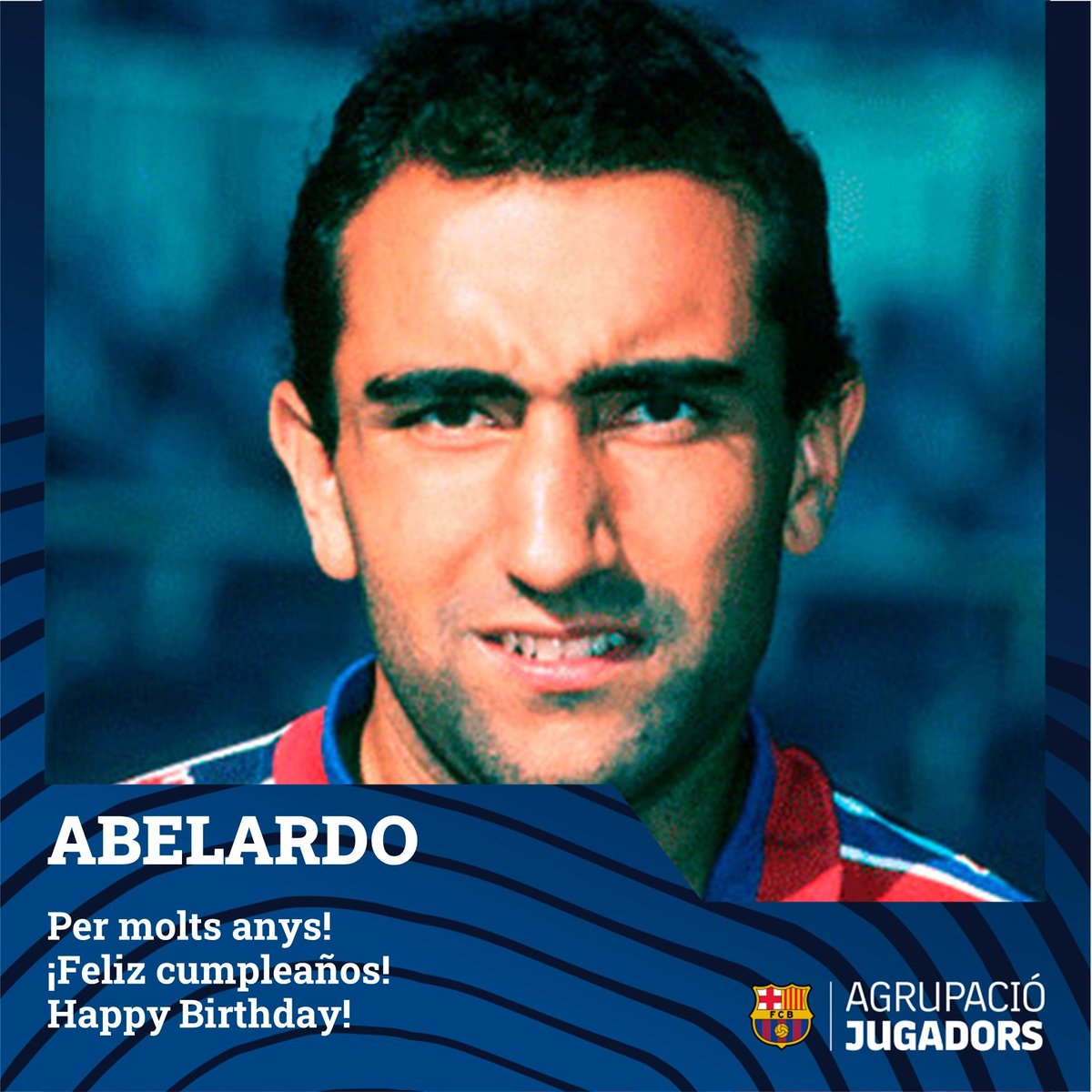 PER M🎂LTS ANYS 'PITU' ABELARDO!!💙❤️ 

Dades com a culer:
📊 8 temporades (1994-2002) 
⚽ 260 partits oficials
🥅 17 gols

#hbd #playersfcbarcelona #seguimenjoc #agrupaciojugadors