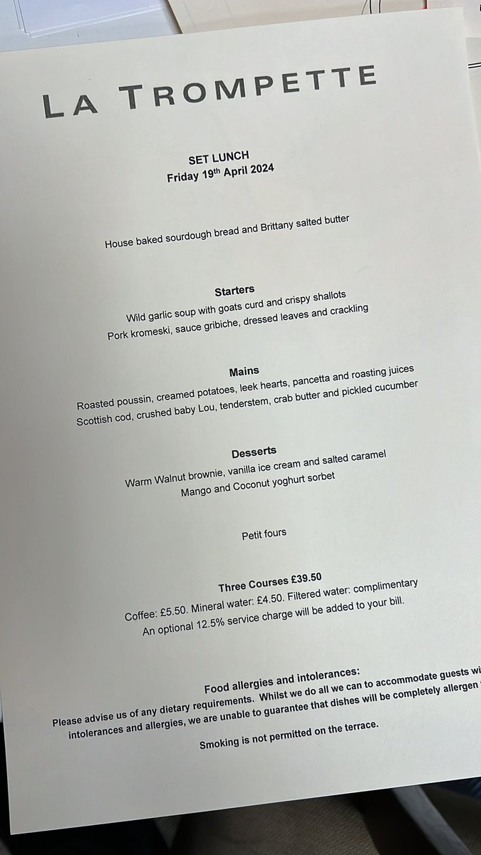 New set speedy lunch menu <a href="/LaTrompetteUk/">La Trompette</a> for those days when you just want something delicious and simple.