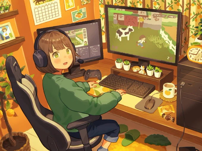 Skebサンプルがてら今まで描かせていただいたもの温かい雰囲気のイラストを描いてます～ 