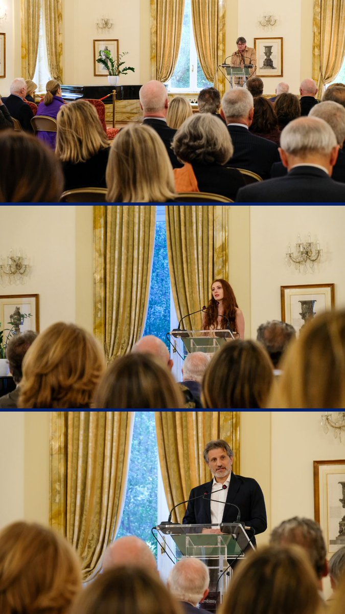 An evening of poetry readings yesterday to celebrate the bicentenary since #LordByron’s death with Deputy Ambassador @ESandersFCDO and Sir Ivor Roberts, Chairman of the Keats-Shelley Memorial Association. Thank you Simon Armitage, @ScarlettSabet, Dimitri Patrizi, @Keats_Shelley!