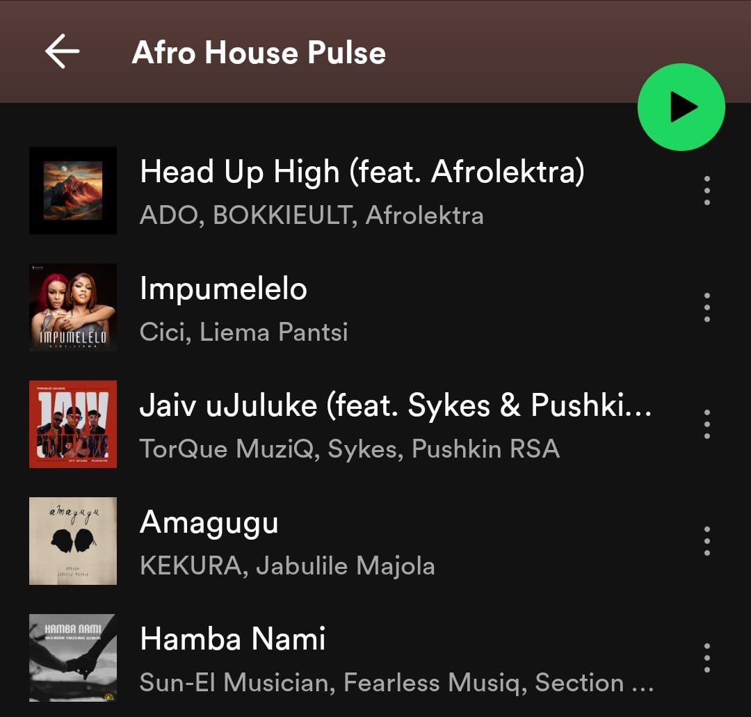 #Impumelelo is number 2 on the Spotify Afro House Pulse Charts #Cici #LiemaPantsi