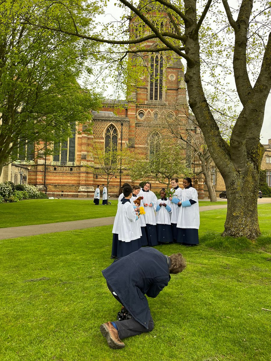 RugbyChoristers's tweet photo. The Choristers had great fun yesterday on their photoshoot with star guest, Ginger the chicken! https://t.co/rSX91llyB8