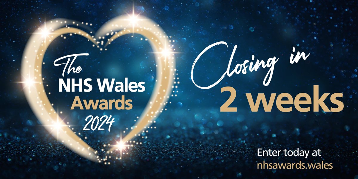 ⏰Two weeks left to get your entries in for the #NHSWalesAwards2024! 👉 Read the Entry Guide for some top tips and enter today at nhsawards.wales.