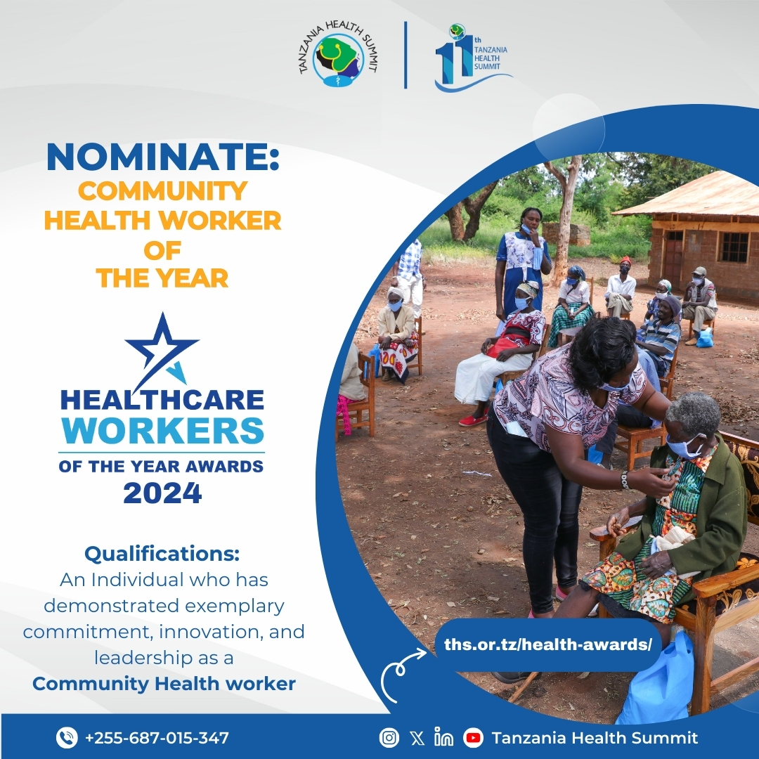 Do you happen to know an individual who has demonstrated exemplary commitment, innovation, and leadership as a Community Health worker? Time to honor their Remarkable Contributions at the #THS2024 Nominate now at ths.or.tz/health-awards/