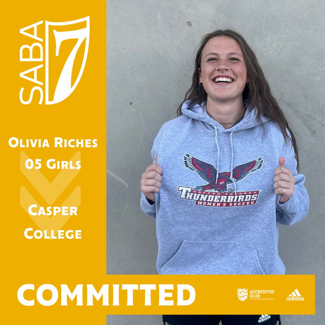 DEVELOPMENT 🇺🇲🇬🇧🇹🇿 Congratulations to Olivia Riches from our 05 Girls, who has committed to @CasperCollege 🎓⚽️👏 JOIN US TRYOUTS 👇 📲 DM 📥 info.usa@7eliteacademy.com 🌐 7tryouts.com #7EliteSABA | #7EliteAcademy | #PlayerPathway