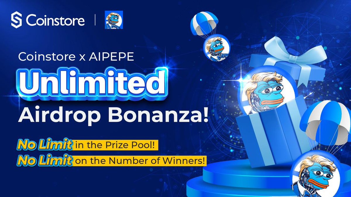 🌟 Exciting News: AIPEPE @AIPepe_base Unlimited Airdrop Bonanza Approaching Launch Time! 📆 2024.4.19 18:00:00 - 2024.5.20 17:59:59 (UTC+8) ✍️ Join the AIPEPE & Coinstore Telegram community and meet ANY of these tasks to receive the airdrop‼️ ✅ Participate in the Coinstore x