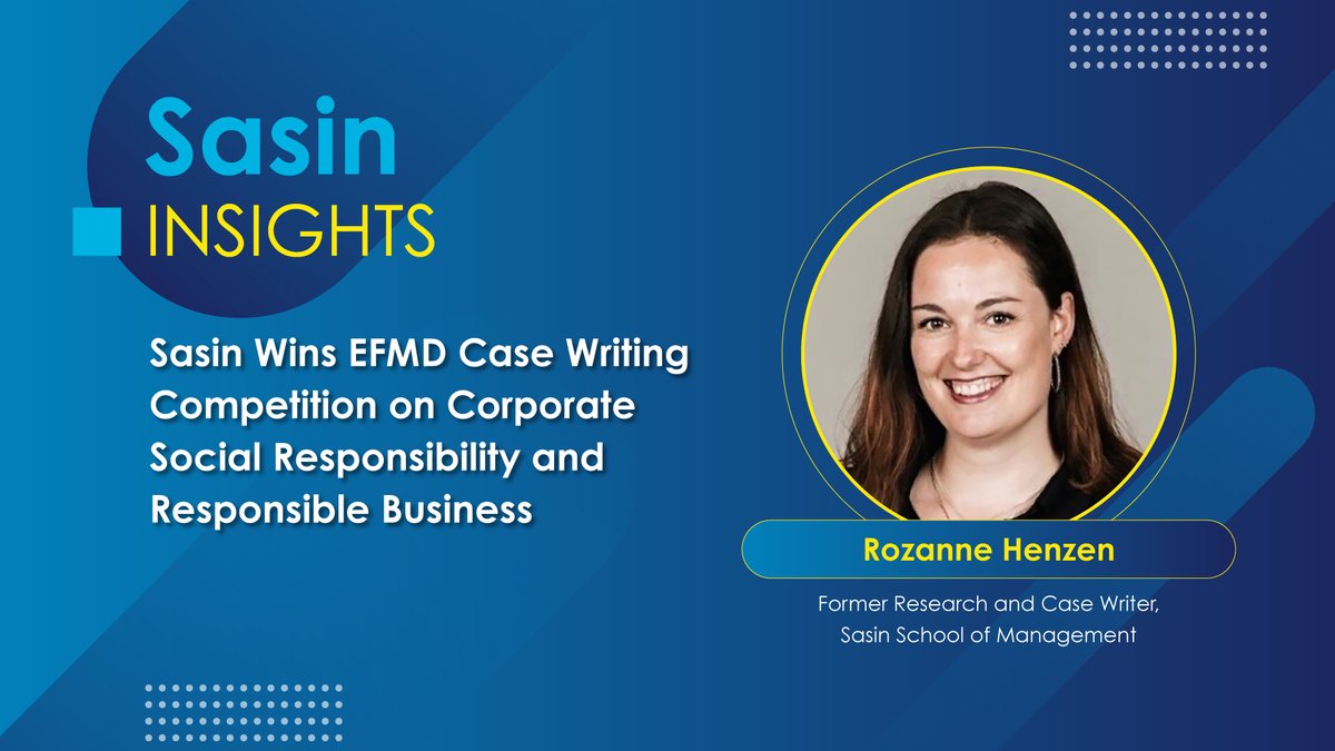 Sasin wins 2023 EFMD Global CSR Case Writing Competition in CSR and Responsible Business! Explore real-world challenges with Rozanne Henzen, former Sasin Researcher & Case Writer, on 'Michelin's Road to Natural Rubber Sustainability.' Watch the interview➡️tinyurl.com/593sbav3