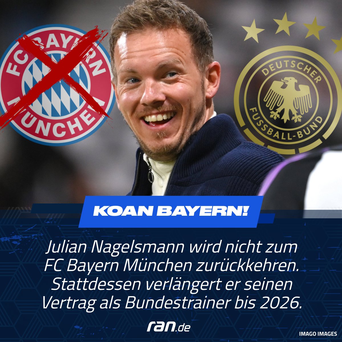 #Nagelsmann bleibt Bundestrainer - und an der Säbener Straße dürfte nun doch leise Panik ausbrechen in puncto Trainer-Frage 2024/25 ...