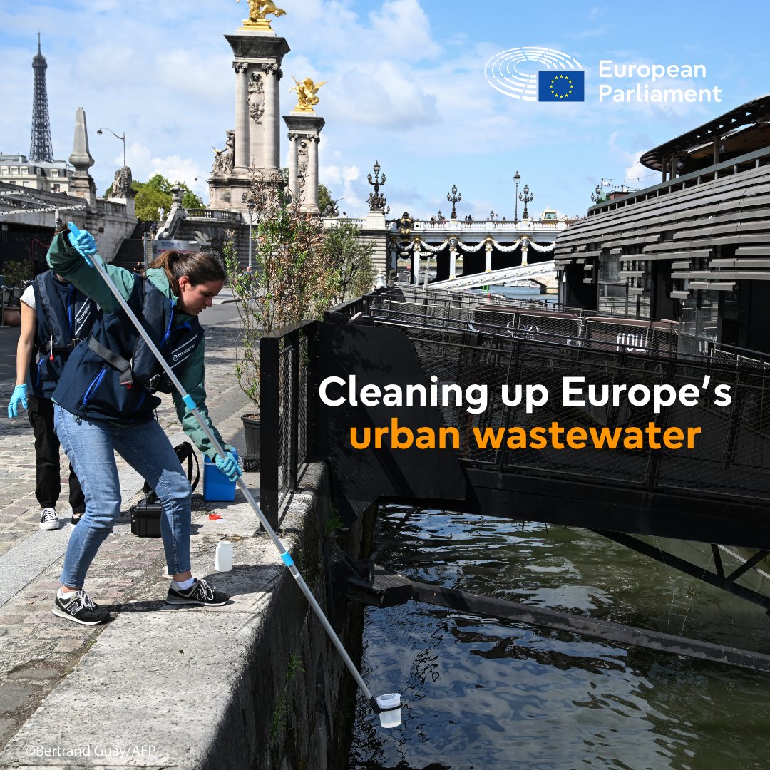 To clean up our cities' wastewater, Parliament has approved new rules to improve its treatment and reuse to protect the environment and human health. This would mean urban wastewater is more closely monitored for chemical pollutants. Read more: europa.eu/!XdDxNj