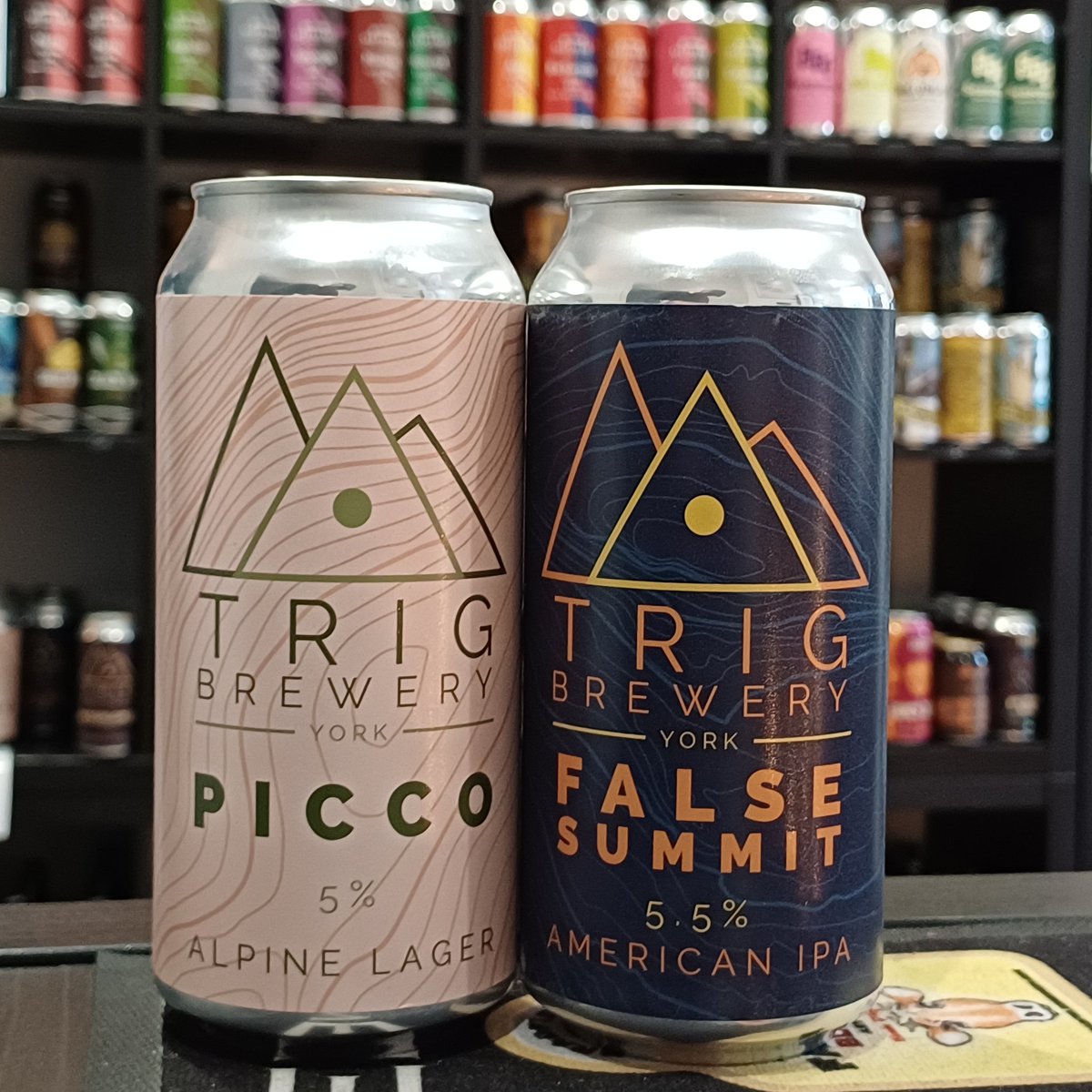 More fresh cans from @TrigBrewery Their citrus, piney American IPA returns along with a new Alpine Lager with classic German hops and a Swiss yeast to give subtle floral and fruity flavours. Open today until 5pm. #sheffieldissuper #beeroclock #indiebeershop #barnsleyisbrill