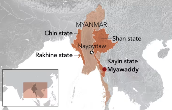 La junte du #Myanmar 🇲🇲envoie ses appareils achetés à la Russie pour bombarder le territoire perdu Avions à réaction MiG-29 et hélicoptères de combat Mi-35 opérant le long de la frontière thaïlandaise : ✒️ @NikkeiAsia