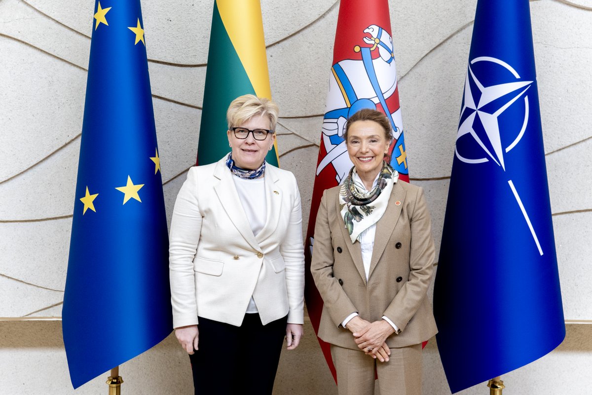 With CoE Secretary General @MarijaPBuric we discussed 🇱🇹 priorities ahead of our Presidency of the CoE Commitee of Ministers. Ukraine‘s victory is in our hearts & minds, and support for 🇺🇦 will be on top of our agenda.