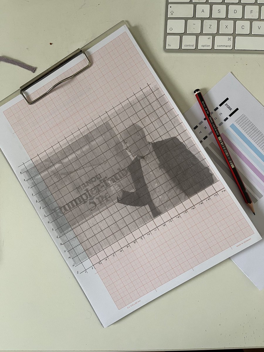 Influences #26 Gielijn Escher. Pencil on graph paper. 21 x 29.7cm (Paper Size). #gielijnescher #dutchdesign #posterdesign #graphics #drawing #pencildrawing #graphpaper #clipboardart
