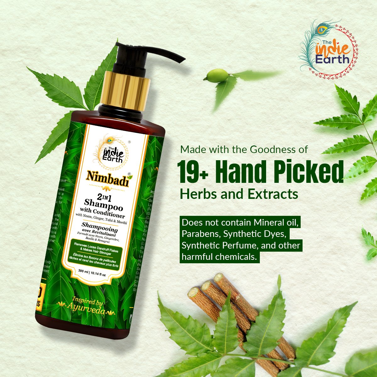 🛒 Buy Now: bit.ly/3JqVEPs 
Nimbadi is a powerful combination of NEEM and other 19+ natural ingredients prescribed in Ayurveda. This hair shampoo has made with the Goodness of 19+ Hand Picked Herbs and Extracts. 
#TheIndieEarth #nimbadi #ingredients #neem #neemshampoo