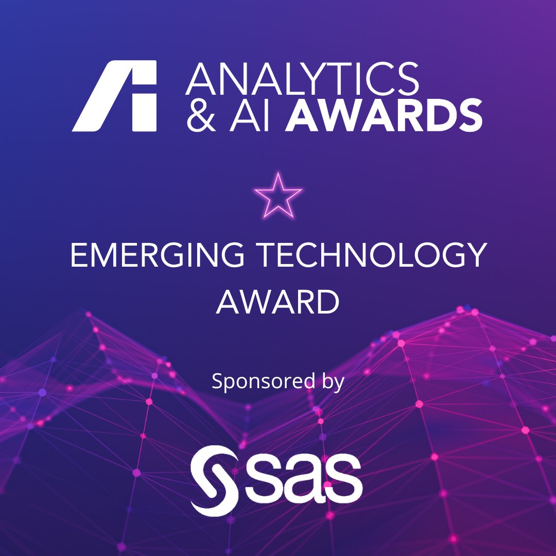 Announcing our Emerging Technology Award sponsored by @SASsoftware for this year's Analytics & AI Awards. Submit your application now: analyticsinstitute.org/event-calendar… #TheAnalyticsInstitute #AnalyticsAwards2024