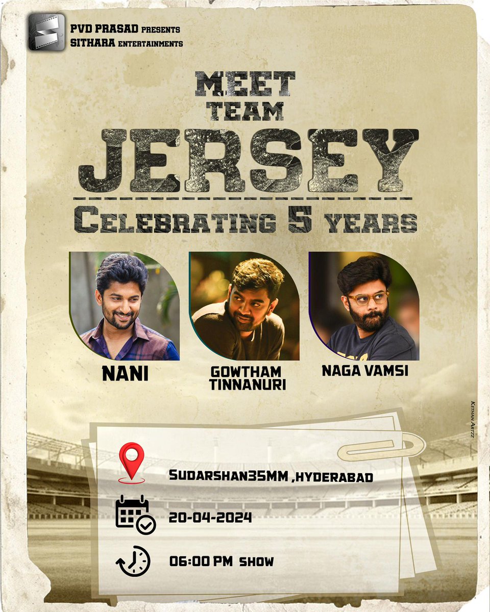 Team #JERSEY to visit #Sudarshan35MM Theatre Tomorrow @ 6.00 PM to celebrate 5th Year Anniversary! #JerseySpecialShows #5YearsForClassicJersey