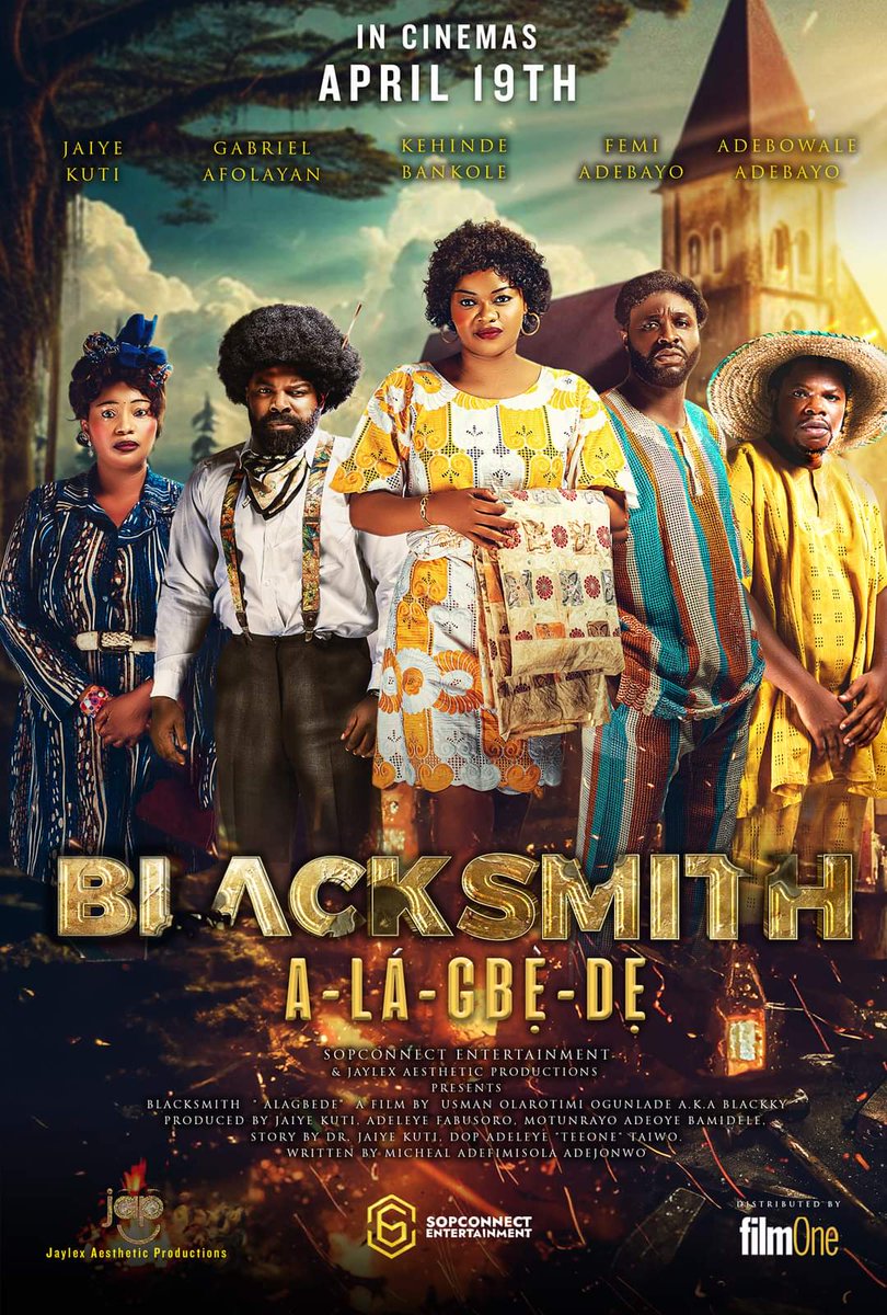 ...and the D Day is here. It's BLACKSMITH (ALAGBẸDẸ) Day. From today you all can visit any Cinemas near you Nationwide to watch the Beauty that is #blacksmithalagbede. 

I'm sure you will enjoy it.

Prod by: @jaiyekuti1 @leyefab2000 

Dir by: 🤘🏾

Dist by: @FilmOneng