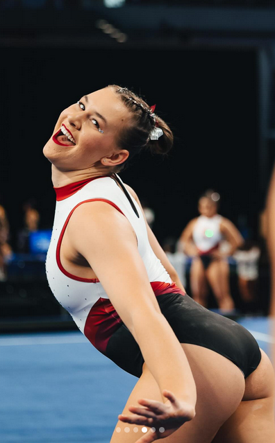 University gymnast in action