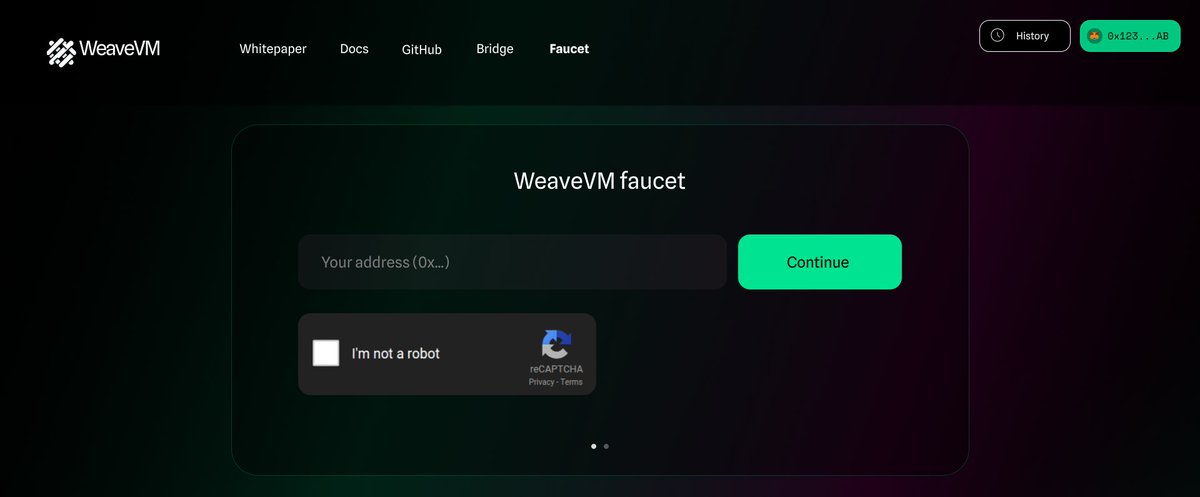 The WeaveVM testnet will validate our unique gas economics: storage fee in $AR + EVM fee market, wrapped as $WVM.  

Sneak preview of the faucet for when we launch...