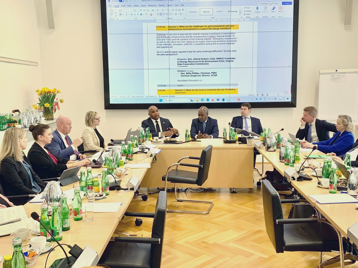 Thrilled to be part of the EU-US Energy Regulators Roundtable in Vienna, Austria, discussing the future of energy cooperation and transmission reform. Together, we can pave the way for a sustainable, more resilient energy future! #EUUSRelations #TransmissionReform #NARUC #CEER