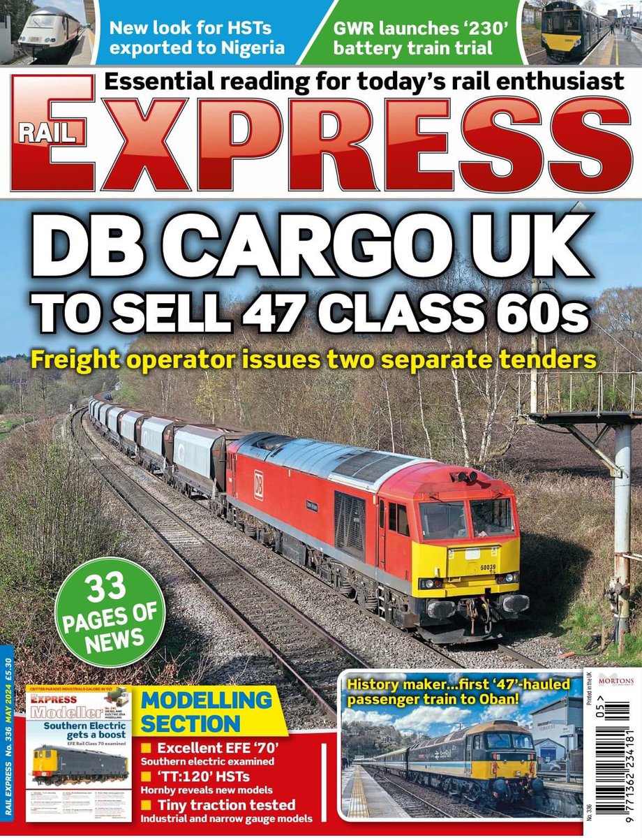 Thanks goes to Rail Express for using this image of 60039 'Dove Holes' on the front cover this month. 🙏 😅 Hopefully a new chapter is written for some of the 47 for sale going forward. @railexpress ⭐️ Gift Store ⬇️🏞🚂 railwayartprintshop.etsy.co #class60 #ukrailways @Clinnick1