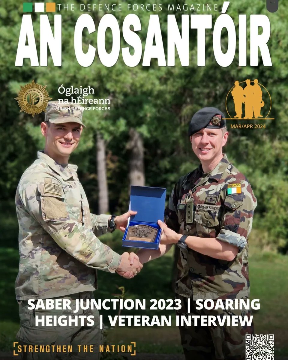 This month's issue of An Cosántoir, which is now available online. To view please click on the link below. digital.jmpublishing.ie/i/1519236-marc… Print editions will be sent to units in the coming weeks. Thanks to all those who have contributed to this edition. #irishdefenceforces