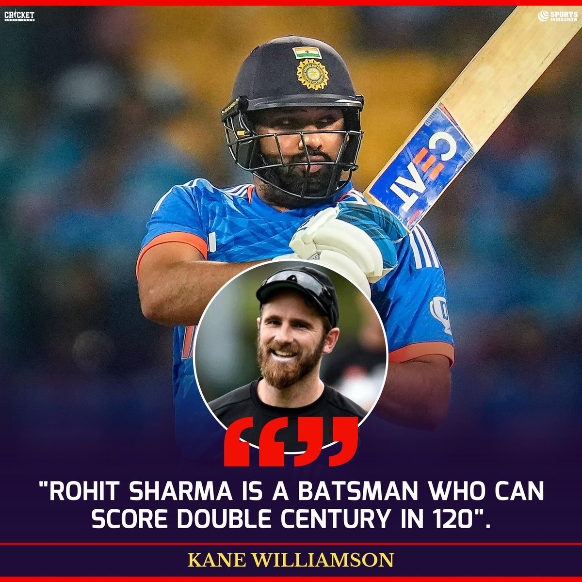 Kane Williamson believes Rohit Sharma could hit a double century in T20s !

#RohitSharma #KaneWilliamson #Cricket #T20Cricket