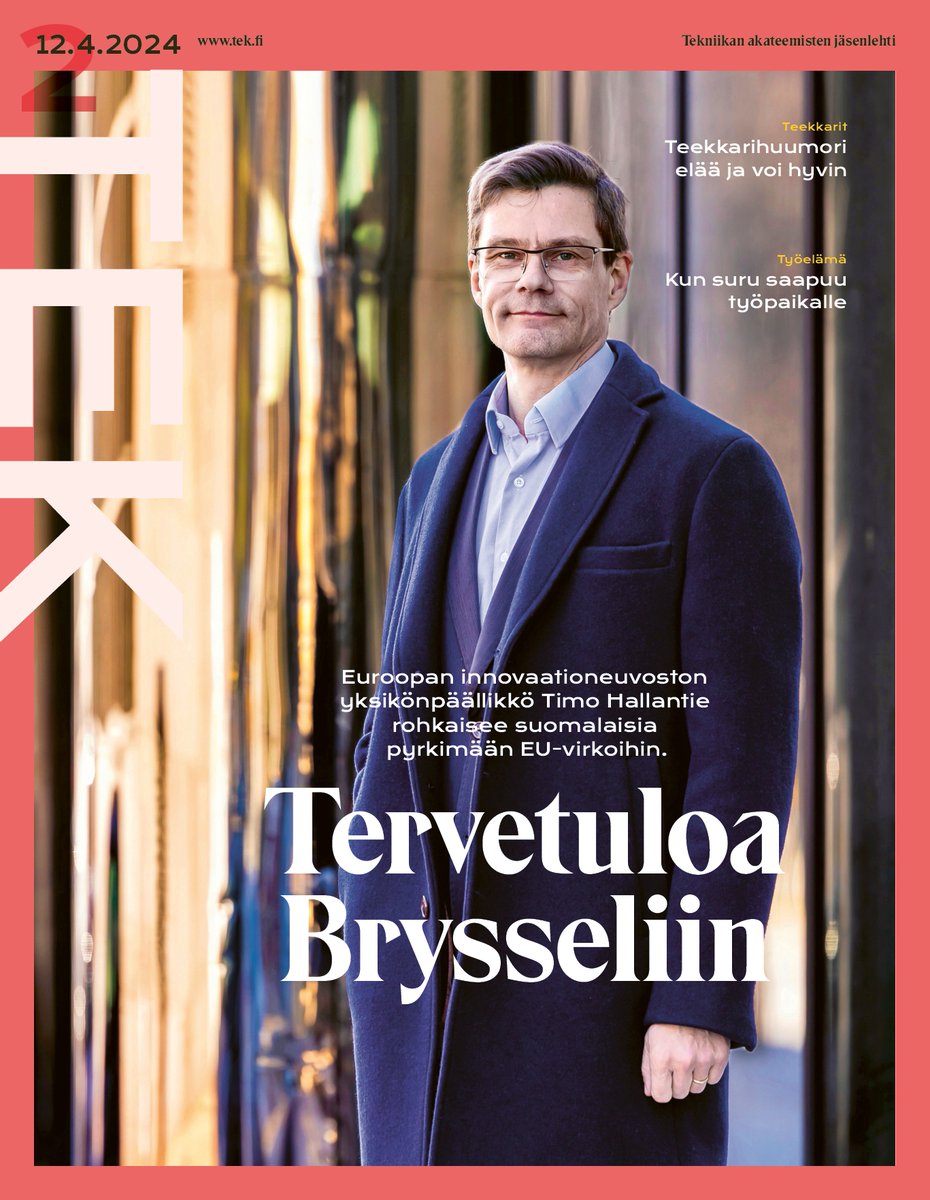 @TEK_akateemiset @JokinenJari ... ja uudessa TEK-lehdessä EU:n innovaationeuvoston yksikönpäällikkö Timo Hallantie kertoo, millaista työ komissiossa on ja kuinka sinne pääsee: digilehti.tek.fi/mag/022024/38-…  (s. 38-41)