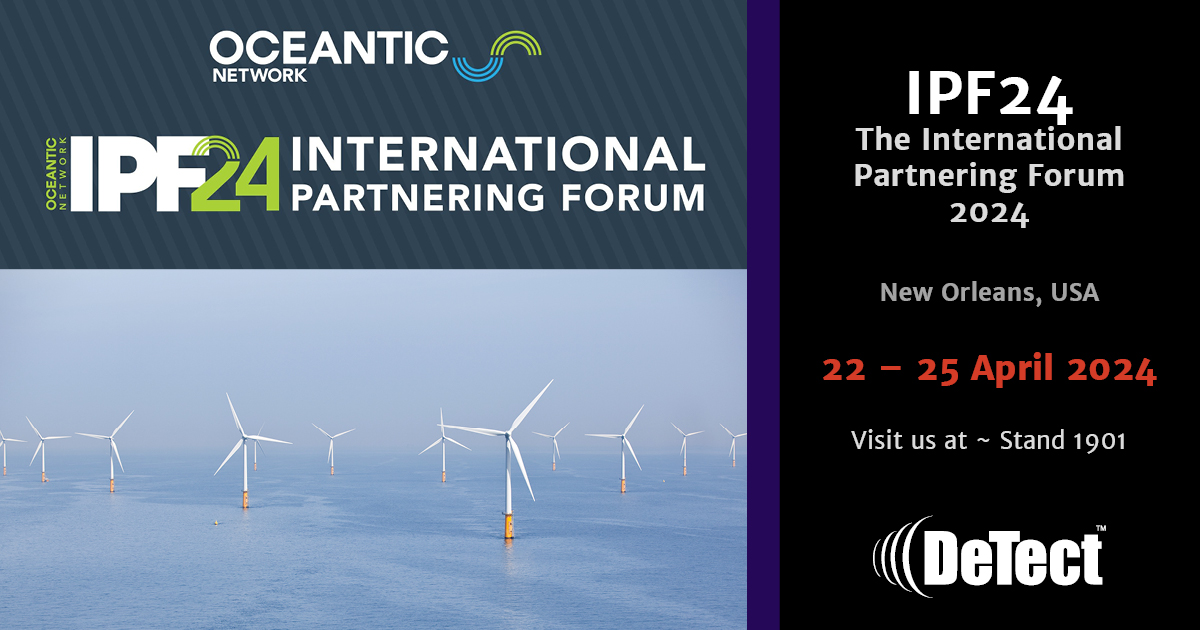 We're thrilled to announce that DeTect, Inc. will be exhibiting at this year's prestigious IPF Offshore Wind Energy Conference. 

tinyurl.com/mvavsjwe

#IPFOffshore2024 #WindEnergy #RenewableEnergy #DeTectInc #AviationSafety #EnvironmentalConservation