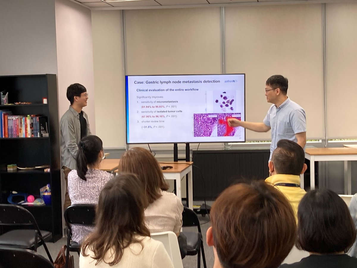 aetherAI_tw's tweet image. 4月18日我們非常榮幸地接待了台北醫學大學醫學資訊研究所的師生！在張資昊老師和蘇家玉老師的帶領下，他們的訪問為我們帶來了寶貴的交流。
#醫療AI #北醫 #雲象科技