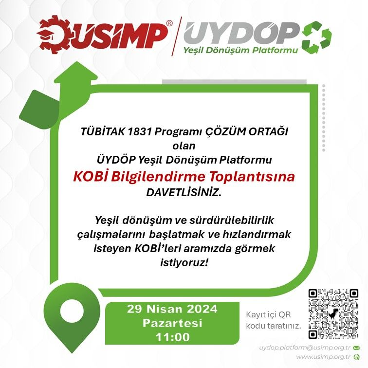 KOBİ'lere hangi alanlarda ve ne yaparak "Yeşil Dönüşüm"lerini gerçekleştirebilecekleri hakkında mentorluk vererek yol haritaları oluşturacaktır.
 
Detay içim 29 Nisan Saat 11:00-12:00 arasında bilgilendirme toplantısı düzenliyoruz.
 
Başvuru formu: lnkd.in/gQNYk3Te
