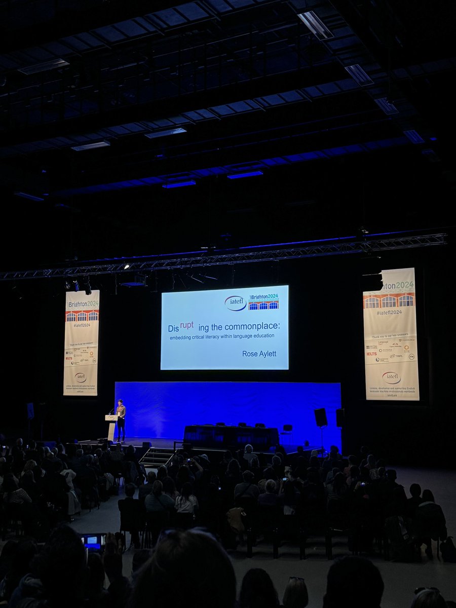 One of the best practices of organising conferences is leaving the meatiest plenary for the final day. #IATEFL made no exception to this rule. Rose Aylety’s talk drawing on critical pedagogies received the well-deserved standing ovation!