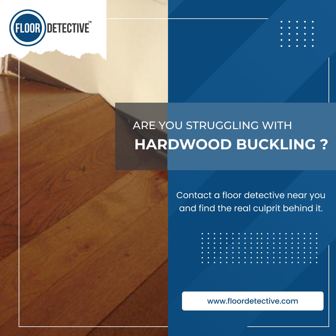 'Is your hardwood flooring buckling? 🛑 Don't let it ruin your day – contact a Floor Detective near you to uncover the real culprit behind the issue! 
.
.
.
.
.
.
.
.
.
.
#FloorDetective #HardwoodFlooring #BucklingIssues #FlooringExperts #flooringtrends