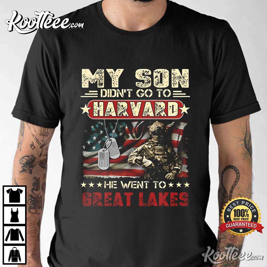 Proud Navy Dad My Son Didn't Go To Harvard He Went To Great Lakes T-Shirt #NavyDad #GreatLakes #koolteee koolteee.com/product/proud-…