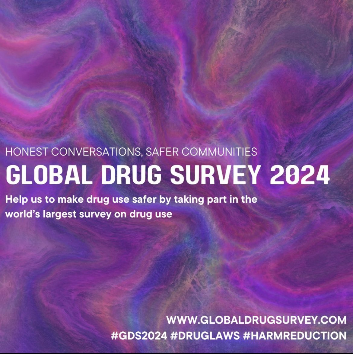 The Global Drug Survey is closing on April 30th. Ensure your experiences with drug use are included. Share your insights and contribute to a safer more informed world globaldrugsurvey.com