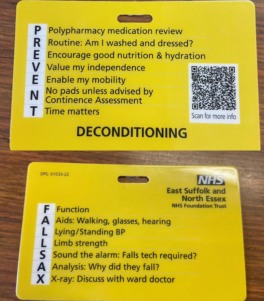 NEWS FLASH : Alice Gaskin(falls practitioner)& the therapy team have launched  a card to aid inpatient falls assessments &prevent deconditioning.#timematters #getupandgo #endpjparalysis
Well done to all involved ! @Team_ESNEFT @ESNEFT_AHPs