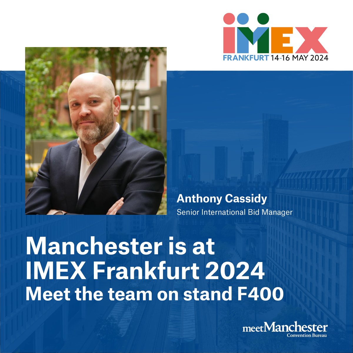 Aɴᴛʜᴏɴʏ Cᴀssɪᴅʏ 🐝 🇬🇧 (@smartieant) on Twitter photo Meet Manchester at IMEX Frankfurt! ✨
I'll be representing <a href="/mcr_conf/">Manchester Convention Bureau</a> at #IMEX24. Find out why Manchester is the perfect host for your next event – from cutting-edge venues to rich culture and an infectious energy. Book an appointment now!. lnkd.in/eBnSCs4X <a href="/MeetEngland/">MeetEngland</a> Meet Manchester at IMEX Frankfurt! ✨
I'll be representing <a href="/mcr_conf/">Manchester Convention Bureau</a> at #IMEX24. Find out why Manchester is the perfect host for your next event – from cutting-edge venues to rich culture and an infectious energy. Book an appointment now!. lnkd.in/eBnSCs4X <a href="/MeetEngland/">MeetEngland</a>