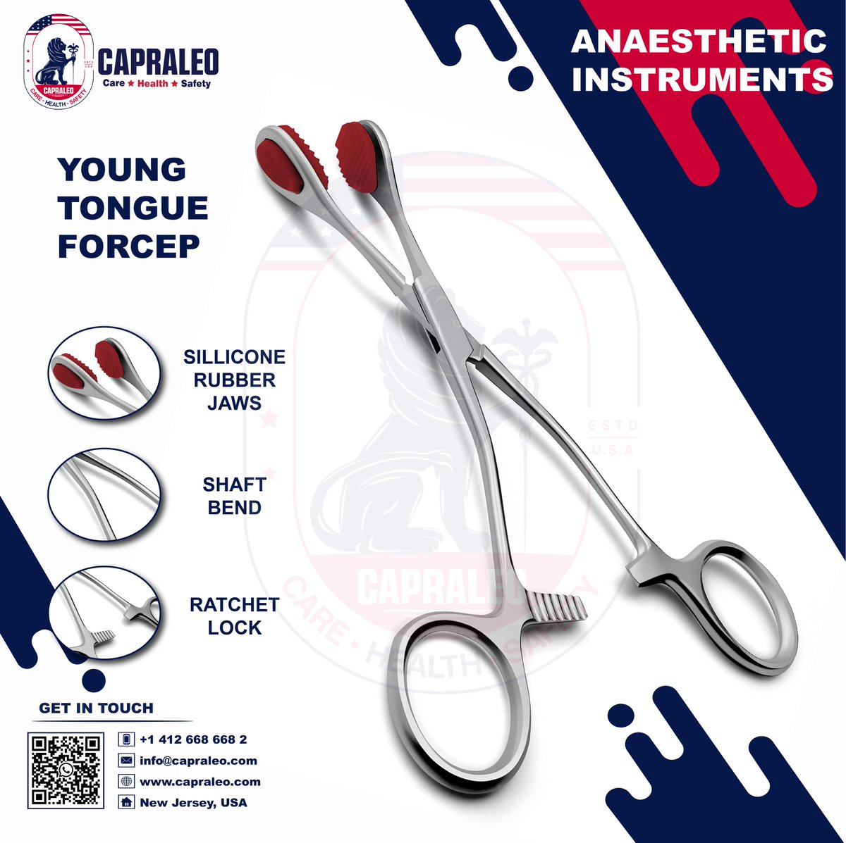 Explore the complete product range visit:

capraleo.com

#Anaesthetic #Instruments #capraleostore #Tongue #Forceps #holding #High #grade #steel #stainlesssteel #premiumquality #surgicalinstruments #dentalinstruments #Care #Health #Safety #carehealthandsafety