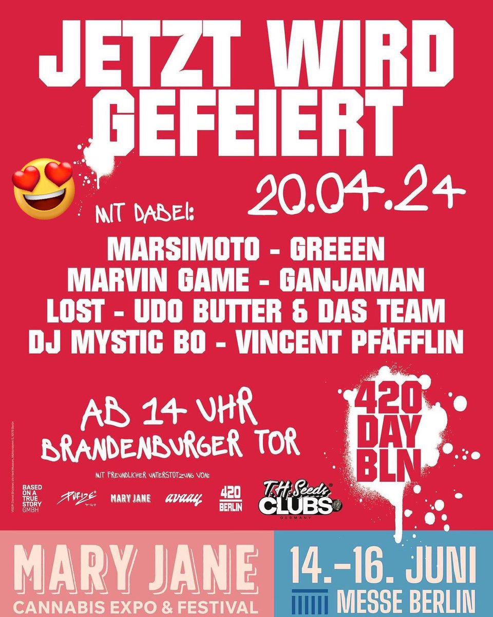 PARTY 👯 420 Day in Berlin 
#Weedmob #420Berlin #cang #B0420 #B2004