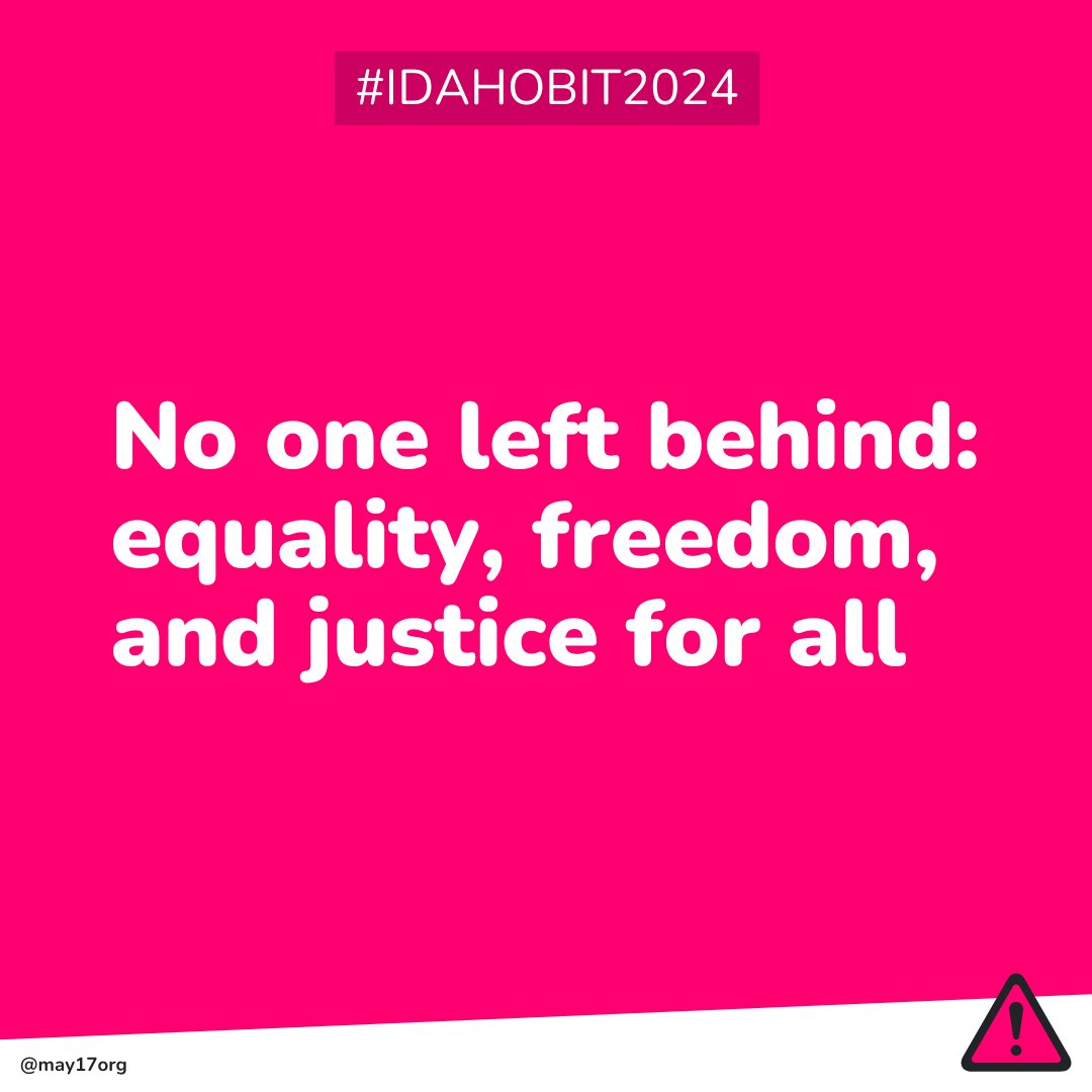 #IDAHOBIT2024 is coming! Join us in spreading the message by translating this year’s theme into your language. 🌍 Let’s make this campaign more accessible! “No one left behind: equality, freedom, and justice for all.”