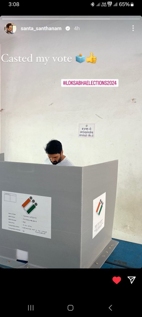 Santa Voted #LokSabhaElections2024 <a href="/iamsanthanam/">Santhanam</a> 😊🗳☑️