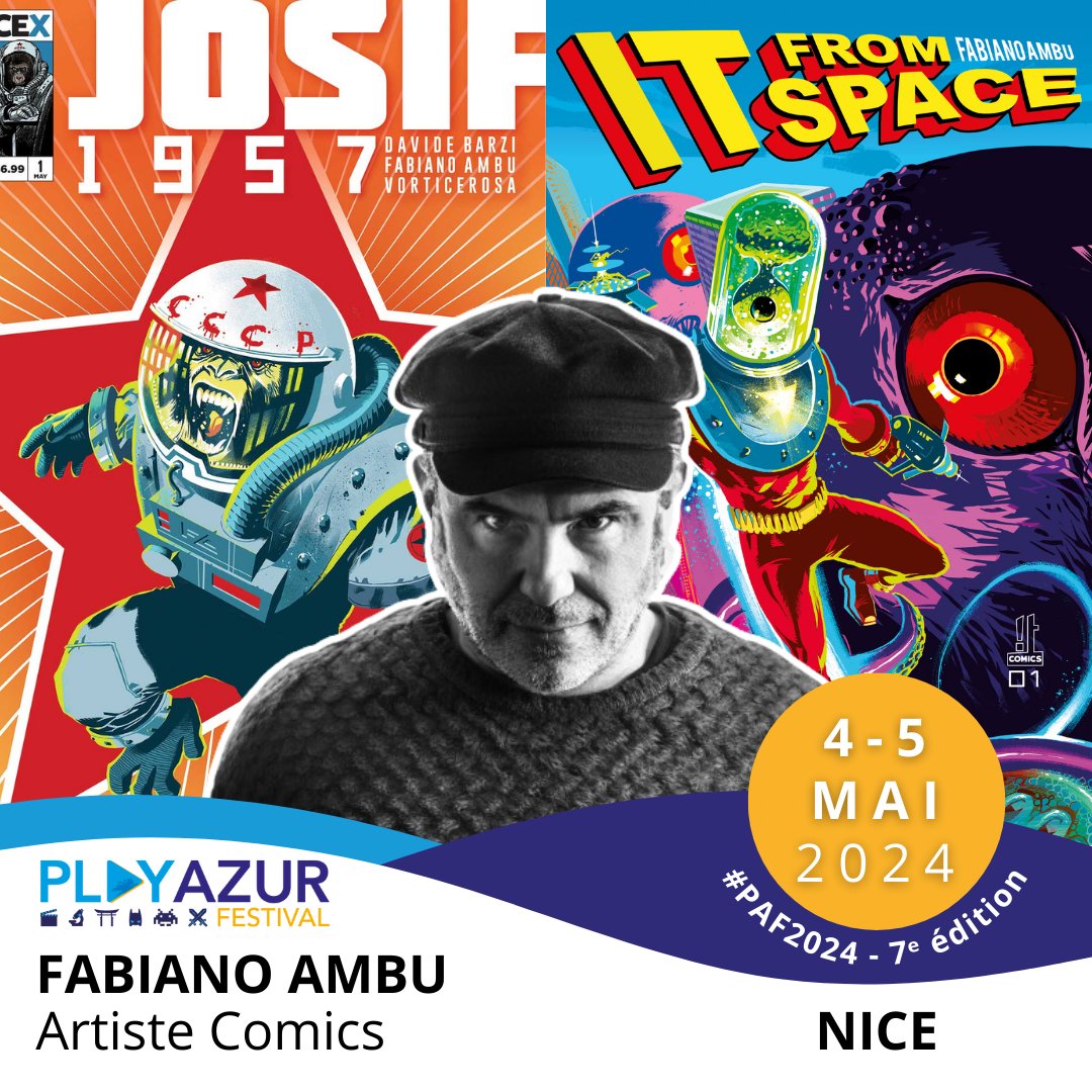 PlayAzur's tweet image. [🦸#Comics🦹]@FabianoAmbu au #PAF2024
Dessinateur italien incontournable de la scène indépendante transalpine : Dampyr, Zagor, Pop histoire d'un marin, Joseph, It from Space

🎟️Lien vers la billetterie en bio

#IloveNice
#Nice06
#CotedAzurFrance
#Dessin
#Superhéros
@UniversComics