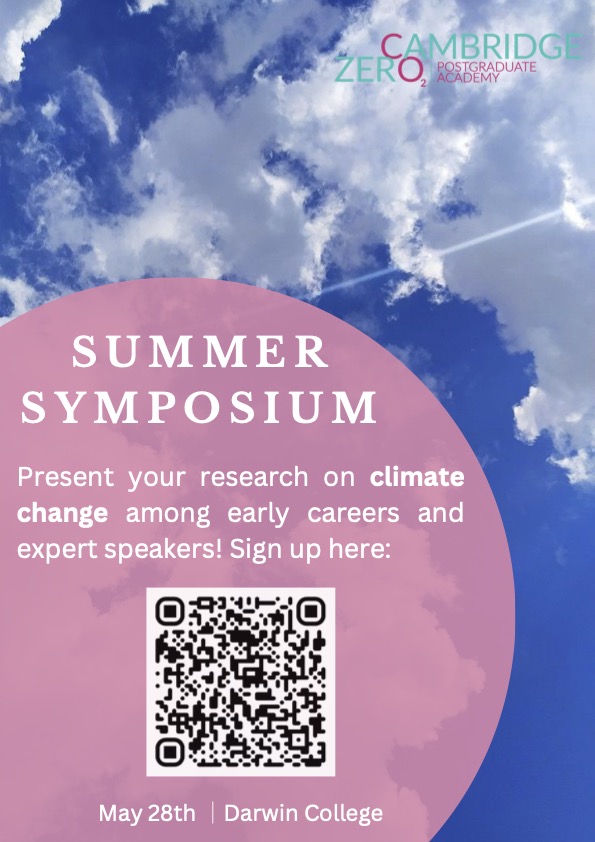 🌍✍️🔬 Are you a Masters or PhD student doing climate change related research at the University of Cambridge? Apply to present your work at the Cambridge Zero Postgraduate Academy Student Summer Symposium! All levels welcome: cambridge.eu.qualtrics.com/jfe/form/SV_8G…