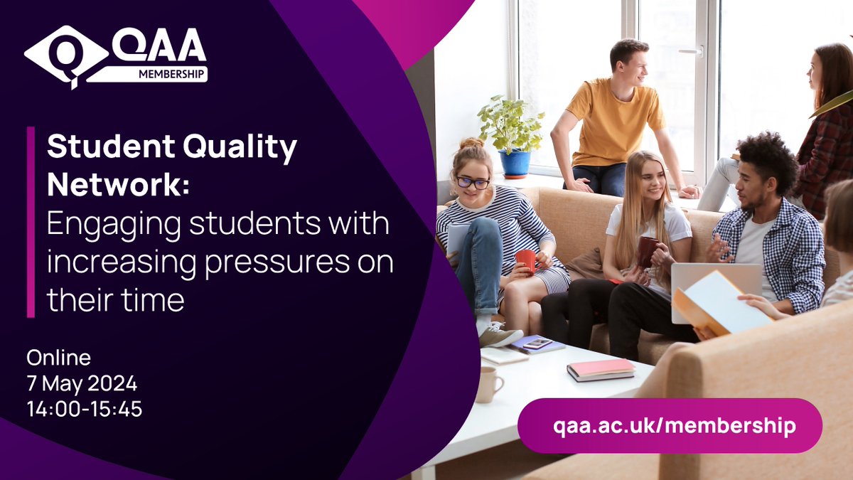 Our next Student Quality Network on 7 May will focus on engaging students with increasing pressures on their time. The session will include contributions from @OfficialUoM, @SussexUni, @UoNSU, @bue_official and @bathspasu! Register here 👉 eur.cvent.me/ZAzXO