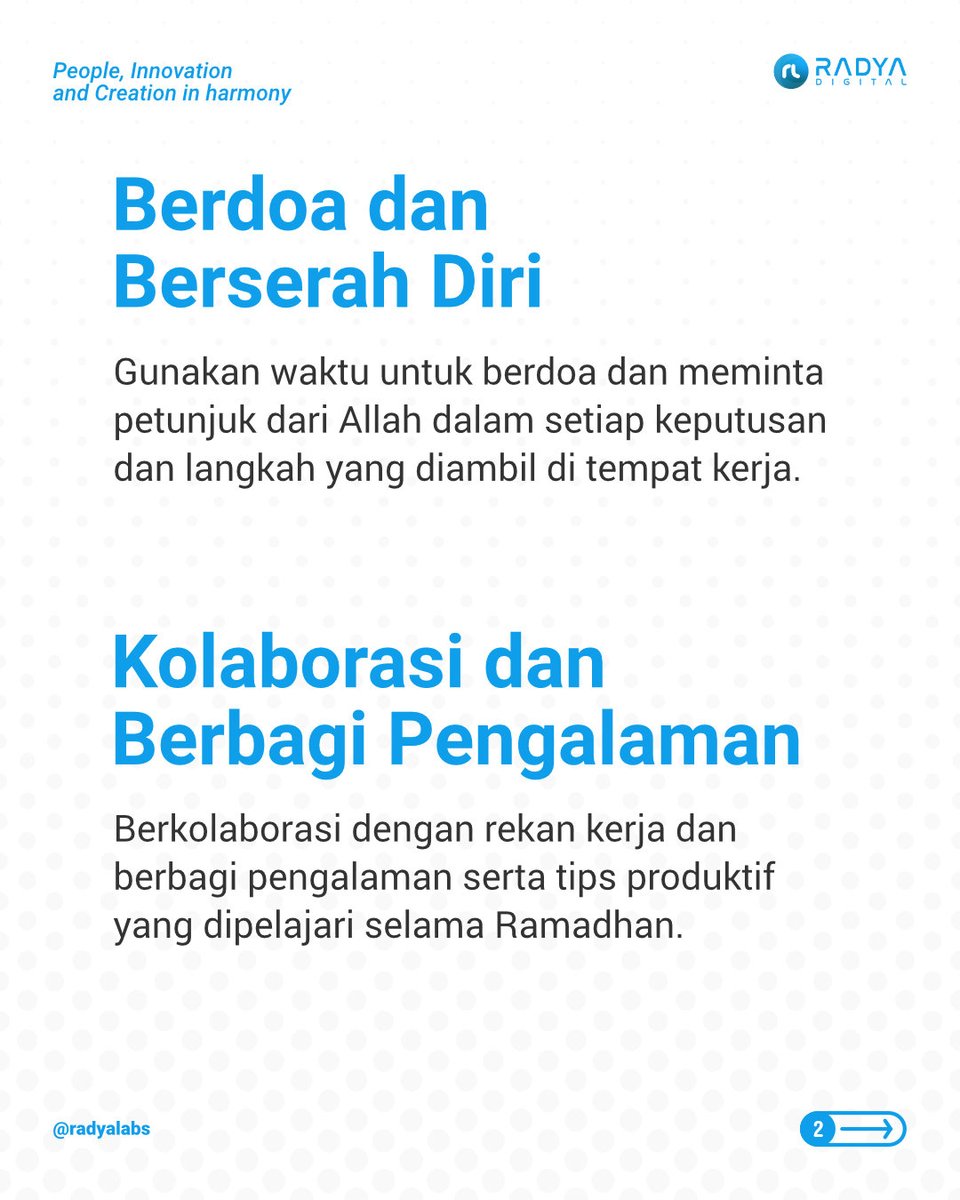 Ramadhan telah berlalu, tapi semangat produktif harus tetap kita pertahankan!

#radyadigital #softwaredevelopment #softwareengineer